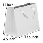 20 Pcs White Kraft Paper Gift Bags 12.5 x 11 x 4.5 Inch Gift Bags Bulk with Handles for Retail Bag, Party Favor Bag, Birthday Gift Bag, Merchandise Boutique Retail Bags