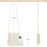 Kiss Sea Straw Mesh Beach Bag Crossbody Clutch Purses for Women White Purses for Women Crossbody Purses Fanny Packs Cross Body Bag for Woman Purses for Women Crossbody Bag Women’s Crossbody Handbags