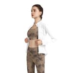 CARPESUN Women’s Stretchy Workout Jackets Lightweight Full Zip Running Track Jacket (White, Medium)