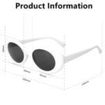 Ayaoch Clout Goggles HypeBeast Retro Oval Sunglasses Mod Style Kurt Cobain (White)