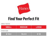 Hanes Ultimate girls 6-pair Pack Ankle fashion liner socks, White, Medium US