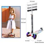 AMZCARS Kick Scooter for Kids, 3 Wheels Toddlers Scooter for 6 Years Old Boys Girls Learn to Steer, Kids Scooter 4 Adjustable Height, Extra-Wide Deck, Flashing Wheel Lights for Children Gifts
