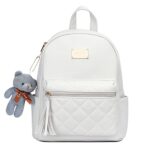 KKXIU Small Backpack Purse Synthetic Leather Quilted Mini Daypack For Women Fashion Bookbag With Tassel (Cream White)