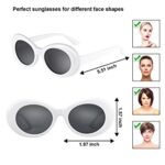 Blulu 18 Pack Retro Clout Oval Mod Thick Frame Round Lens Sunglasses Women Men Sunglasses White