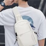 SEAFEW Tactical Backpacks Small Sling Bag Crossbody Backpack Shoulder Bag for Men Women, Multipurpose Anti-Theft Cross Body Chest Bags, One Strap Backpack for Walking Biking Travel Cycling Off White