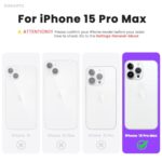 ORNARTO Compatible with iPhone 15 Pro Max Case 6.7″, Slim Liquid Silicone 3 Layers Soft Gel Rubber Shockproof Protective Phone Case with Anti-Scratch Microfiber Lining-White
