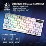 ASUS ROG Azoth 75 Wireless DIY Custom Gaming Keyboard, OLED display, Gasket-Mount, Three-Layer Dampening, Hot-Swappable Pre-lubed ROG NX Storm Switches & Keyboard Stabilizers, PBT Keycaps, RGB – White