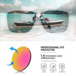 TOREGE Sports Polarized Sunglasses for Men Women Flexible Frame Cycling Running Driving Fishing Trekking Glasses TR24 (Matte White&Pink&Pink Lens)