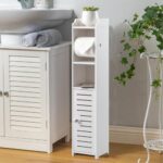 AOJEZOR Bathroom Furniture Sets,Bathroom Storage Cabinet,Small Bathroom Storage Cabinet Great for Small Spaces,White Bathroom Organizer
