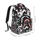 OAMAY Backpack Shark Black White Camo Backpacks 3D Print Travel Laptop Daypack Bookbag Fashion Durable for Men and Women
