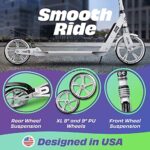 Scooter for Kids Ages 6-12 – Scooters for Teens 12 Years and Up – Adult Scooter with Anti-Shock Suspension – Scooter for Kids 8 Years and Up with 4 Adjustment Levels Handlebar Up to 41 Inches High