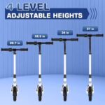 Caroma Electric Scooter for Kids Ages 8-12, Max 7 Miles Range and 10 Mph Max Speed, Colorful Rainbow Light, UL2272 Certification, Lightweight Electric Kick Scooter for Kids Boy Girl (White)