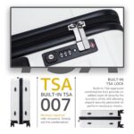 Tolino Carry on Luggage with Spinner Wheels, PC+ABS Hard Shell Suitcase – Built-In TSA Lock Lightweight (20in_carry-on) White