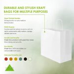 Prime Line Packaging 16x6x12 100 Pack White Paper Bags, Large Bags with Handles, Kraft Gift Bags for Small Business, Retail, Boutique, Shopping, Bulk