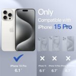 JETech Matte Case for iPhone 15 Pro 6.1-Inch, Shockproof Military Grade Drop Protection, Frosted Translucent Back Phone Cover, Anti-Fingerprint (White)