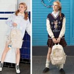 Woyiyaan Laptop Backpack for Women Girls 15.6 Inch Mesh School Bag, Unisex Student Bookbag Waterproof Backpack for College Work Travel,Beige Backpack