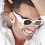Highyou Trendy Rectangle Sunglasses Womens Men Fashion Classic Sun glasses Retro Shades (White)
