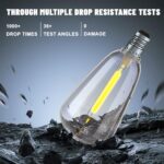 Oviviam 100FT LED Outdoor String Lights with 50+4 Shatterproof ST38 Edison Bulbs Dimmable, Waterproof Patio Yard Lights, Connectable Outside Hanging Lights for Deck Porch Bistro Garden (Warm White)