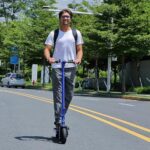 Caroma Electric Scooter, 500W Motor, 10″ Solid Tires, Max 25 Miles & 20 Mph, Commuting Electric Scooter Adults with Cruise Control and Double Brake, E Scooter with Ambient Light(White)