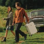 LEVEL8 Carry on Luggage Airline Approved, Womens Suitcase, White Carry on Suitcase, 20 inch White Luggage with Spinner Wheels, Lightweight Luminous Textured Hardside Luggage, Tsa Lock, Cream White