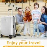 Comeria Premium Carry on Luggage – Airline Approved Spinner Wheels, TSA Lock, Hard Shell Suitcase with Metal Corner – Perfect Travel Companion for Adults(20in White)