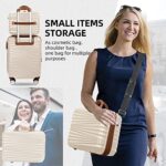 LARVENDER Luggage 5 Piece Sets, Hard Shell Luggage Set Expandable Carry on Luggage Suitcase with Spinner Wheels Durable Lightweight Travel Set for Men Women(14/18/20/24/28, White)