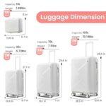 Campfun Luggage 4 Piece Sets, Expandable Carry On Luggage Set Hardshell PP, Suitcase Set with Double Spinner Wheels, Checked Durable Lightweight with TSA Lock, 14in 20in 24in 28in-Cream White(B)