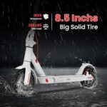 Caroma L1 Electric Scooter, Peak 630W Motor, 8.5″ Big Tires, 18 Miles Range & 16 MPH, Disc Braking System and Cruise Control, Foldable Electric Scooter Adults, IPX5 Waterproof(White)