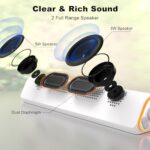 SOULION R50 Bluetooth Computer Speakers for Desktop PC Monitor White,Wired USB Powered 3.5mm Aux PC Speakers Sound Bar,4 Modes LED Lights with Switch Button,Surround Sound Soundbar for Computer