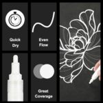 SFAIH White Paint Markers Paint Pens – 4 Pack 2-3MM Medium Tip Acrylic Markers for Rock Painting, Wood, Metal, Fabric, Plastic, Canvas, Glass, Ceramic, Diy Crafts, Drawing, Tire