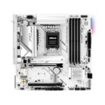 Asrock B760M Pro RS WiFi White Intel Micro ATX Motherboard DDR5 DIMM 7200 MHz 256 GB LGA1700 SATA3 6.0 Gb/s LED M.2
