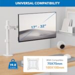 Mount-It! Single Monitor Arm for Desk Mounting, White