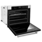 ZLINE 30 in. Professional True Convection Single Wall Oven with Air Fry and Self Clean in Stainless Steel with White Matte Door (WAS-WM-30)