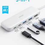 Anker 332 USB-C Hub (5-in-1) with 4K HDMI Display, 5Gbps USB-C Data Port and 2 5Gbps USB-A Data Ports and for MacBook Pro, MacBook Air, Dell XPS, Lenovo Thinkpad, HP Laptops and More(White)