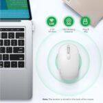 TECKNET Wireless Mouse for Laptop, 2.4G Quiet Computer Mouse with USB Receiver, 4 Buttons Portable Cordless Mice for Chromebook, Laptop, PC, Mac, 800/1200/1600 DPI – White