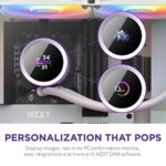NZXT Kraken 360 RGB – 360mm AIO CPU Liquid Cooler – RL-KR360-W1 – Customizable 1.54″ Square LCD Display for Images, Performance Metrics – High-Performance Pump – White