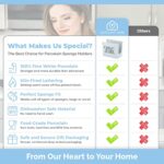 Heartland Home Porcelain Sponge Holder for Kitchen Sink. Compact Sink Caddy Organizer – Scrub Daddy Compatible Dish Sponge Holder. Ceramic Black and White Kitchen Decor and Cute Kitchen Accessories