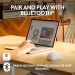 Logitech M240 Silent Bluetooth Mouse, Wireless, Compact, Portable, Smooth Tracking, 18-Month Battery, for Windows, macOS, ChromeOS, Compatible with PC, Mac, Laptop, Tablets – Off White