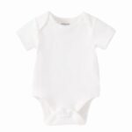 DEMAVIE Unisex-Baby 5-Pack Short Sleeve Bodysuits for Infant Baby Boys, Girls (White, 0-3 Months)