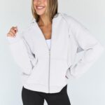 Trendy Queen Womens Zip Up Hoodies Oversized Sweatshirts Fall Fashion Outfits Sweaters Casual Jackets 2024 Winter Clothes White S