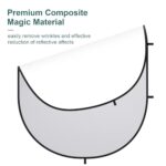 Kate 5×6.5ft(1.5x2m) Collapsible Backdrop White Grey Twist Flex Folding Pop up Backgrounds for Photoshoot, Headshots Photo, Video Calls