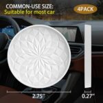 ME.FAN Car Cup Coaster [4 Pack] Silicone Car Coasters/Cup Mats – 2.75In Universal Non-Slip Recessed Car Interior Accessories – Car Cup Holder Insert Coasters White