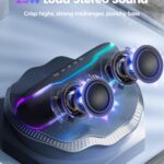 Portable Bluetooth Speaker, IPX7 Waterproof Wireless Speaker with Colorful Flashing Lights, 25W Super Bass 24H Playtime, 100ft Range, TWS Pairing for Outdoor, Home, Party, Beach, Travel