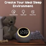 Rohent White Noise Sound Machine – with Nightlight & Alarm Clock – 25 Soothing Sounds, Adjustable Volume, Timer, Sleep Aid for Baby Kids Adults – Ideal for Sleep, Relaxation, Focus