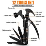 BIIB Stocking Stuffers for Adults Men, 12 in 1 Hammer Multitool Gifts for Men, White Elephant Gifts for Adults, Mens Gifts for Dad Him Husband, Dad Christmas Gifts, Camping Essentials Gear Tools