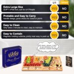 UTCG Bamboo Charcuterie Board Set – Large Folding Cheese Board with Knife Set – Unique White Elephant Gift, House Warming Gift, Wedding Gift – 22.8 x 11.4 Inches