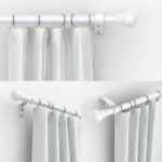 Thestoa Curtain Rods for Windows 48 to 84-92 inch, 5/8″ White Curtain Rods, Stainless Steel Small Curtain Rods for Bedroom, Living Room,Kitchen,Farmhouse, Outdoor Curtain rod White
