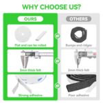 Felt Strips with Adhesive Backing, Felt Tape with Adhesive Backing, Felt Furniture Strips 2 Pack Roll 1/2″x 60″ White, Felt Strips for Furniture