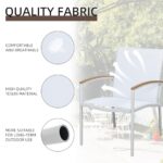 Shintenchi 3 Pieces Patio Bistro Sets, Outdoor Textilene Fabric Conversation Bistro Set, Textilene Fabric Front Porch Chairs Small Patio Furniture Set with Table for Lawn,Garden,Balcony (White)