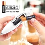 Zulay Powerful Milk Frother (4 Duracell Batteries Included) – Handheld Milk Frother Wand Drink Mixer for Coffee – Powerful Milk Foamer for Cappuccino, Frappe, Matcha & Creamer – White